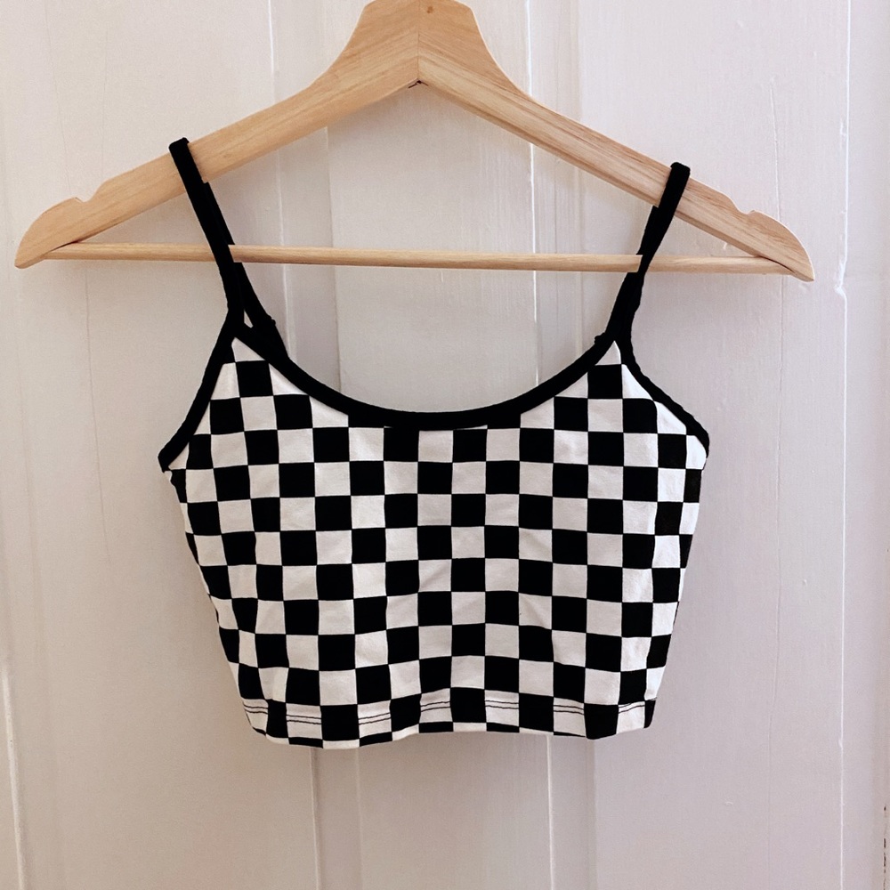 Black & White checkered crop top